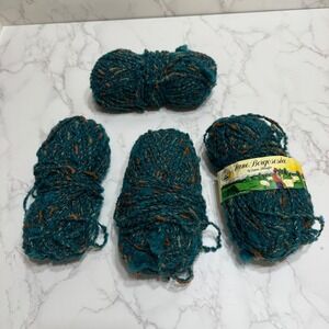 Lane Borgosesia Zegna Baruffa Brazil Yarn Teal Blue Tweed Wool Blend 4 Skeins